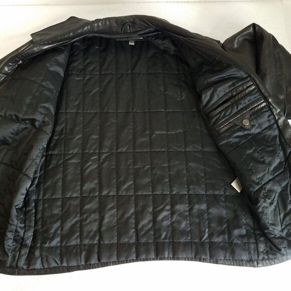 Chereskin Exterior Soft Leather Jacket LARGE Mens FLAWS Quilted Lining 48" Chest - Picture 12 of 16